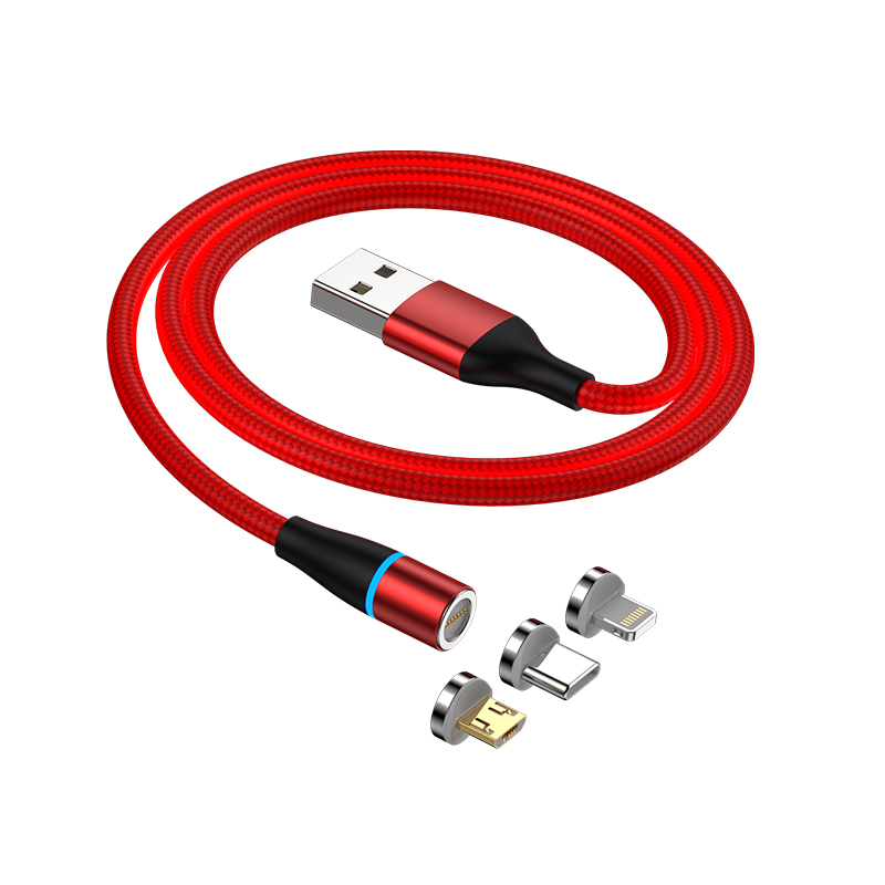 Prix ​​de gros magnétique 3A câbles de téléphone à charge rapide 3 en 1 câble de chargeur USB câble de données magnétique