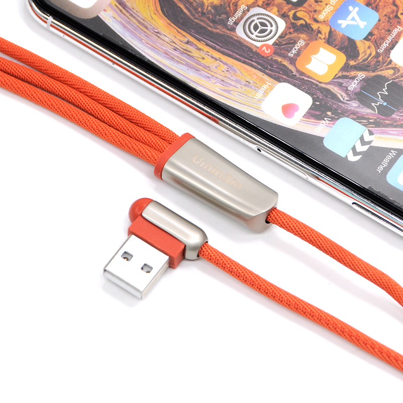 Knight 3 en 1 chargeur de synchronisation de données USB de charge de type C câble de téléphone portable Micro pour iPhone Samsung Android