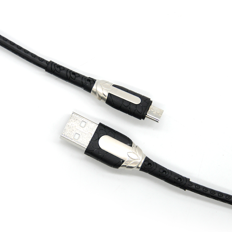 Chargeur de câble micro USB en alliage de zinc TPE 2m 3m Câble de synchronisation de données de charge pour téléphones portables