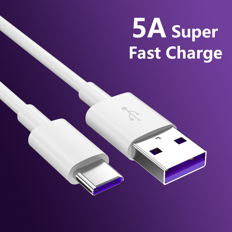 Câble de chargement super rapide 5A Type C câble USB Téléphone mobile USB C Câble de données du chargeur pour 1M 2M